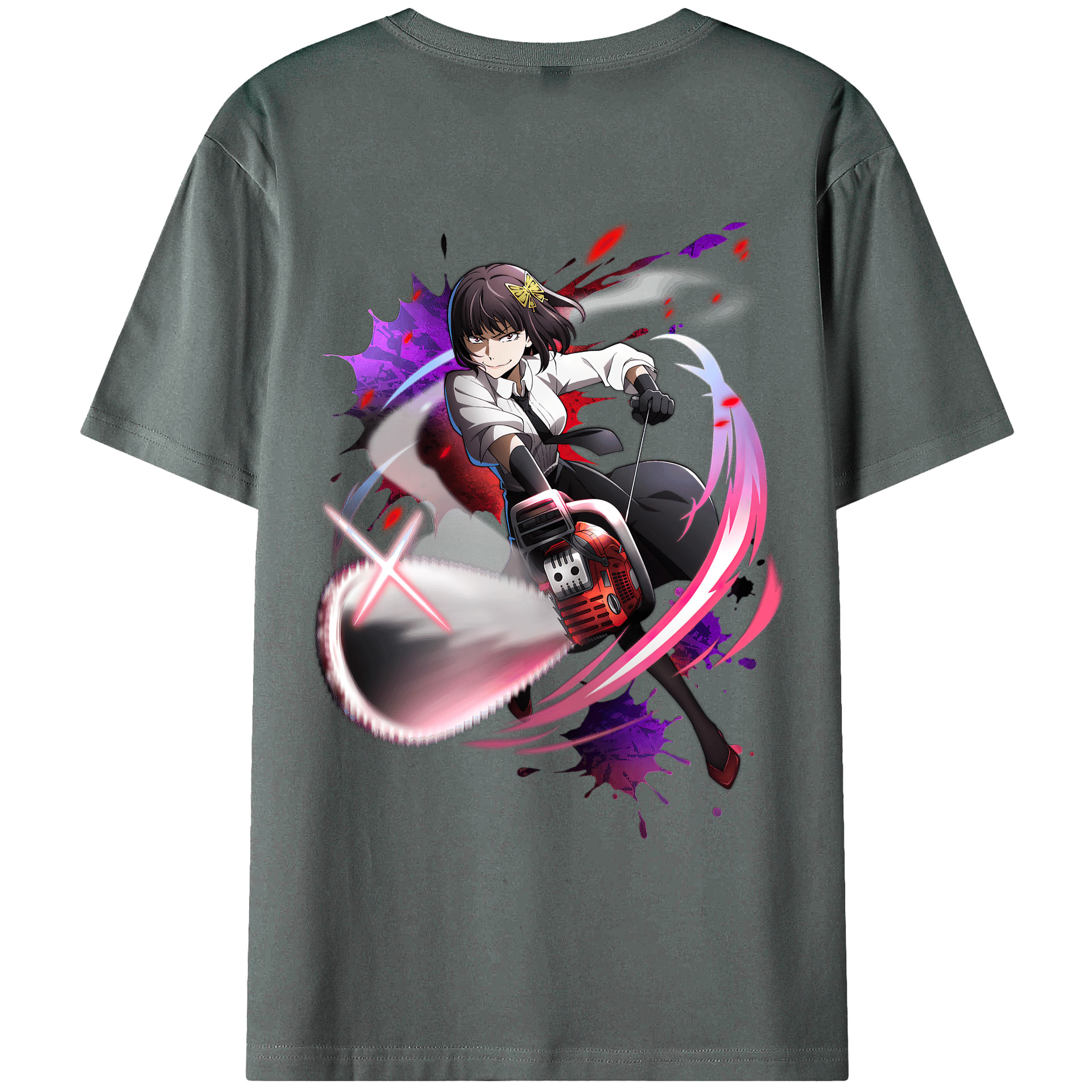 （画像用） 文豪ストレイドッグス Bungo Stray Dogs 綿100％ メンズ半袖Tシャツ（バックプリント） 通気性